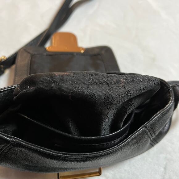 Michael Kors Charlton Leather Crossbody Handbag Gold Buckle Adjustable Strap - Picture 7 of 7